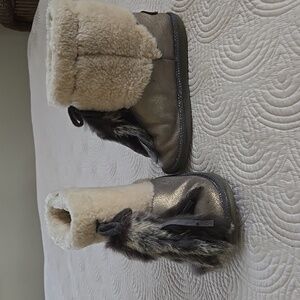 EMU fur and shearling trimmed boots